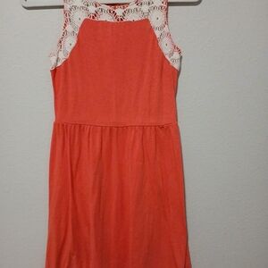 Xhilaration Coral Dress with White Lace